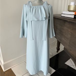 Ganni Off-the-Shoulder Crepe Dress